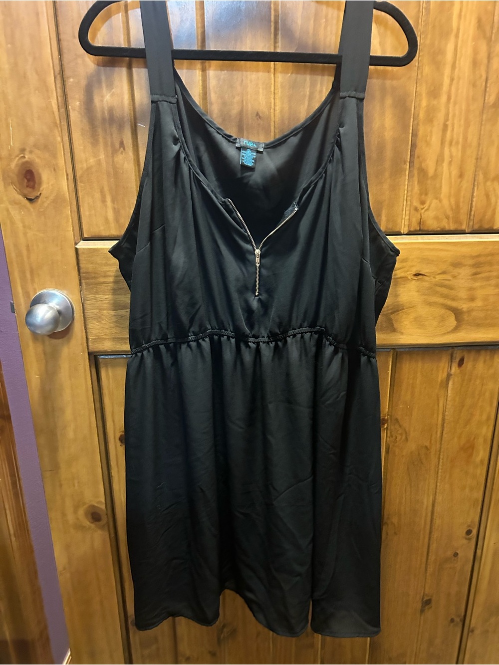 Rue21 Black Sleeveless Mini Dress with Front Zip